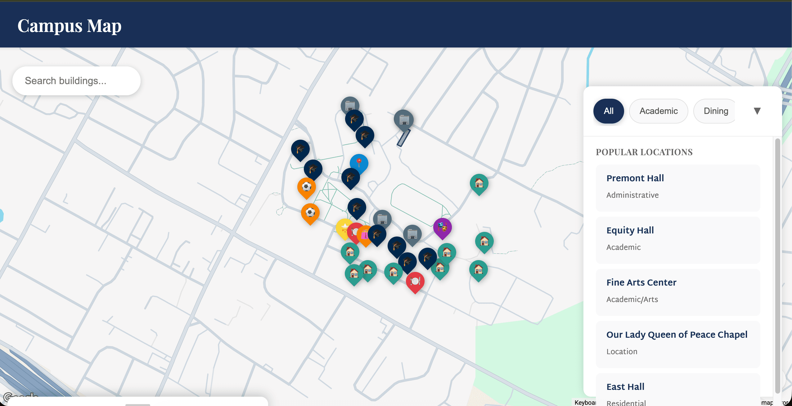 University Campus Map