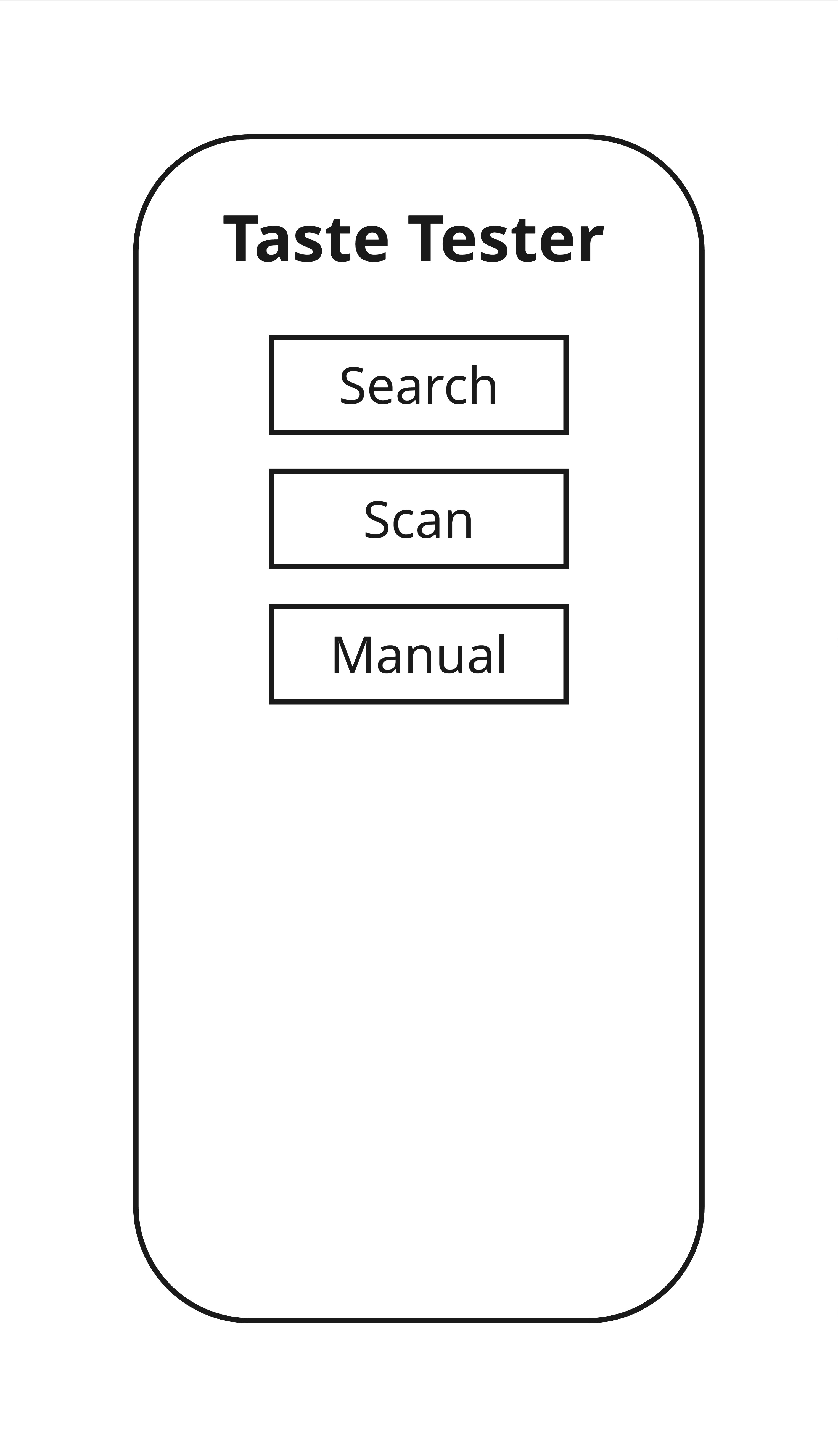 Low-fidelity search and import wireframe, the browse-first entry point before the spin-first pivot.